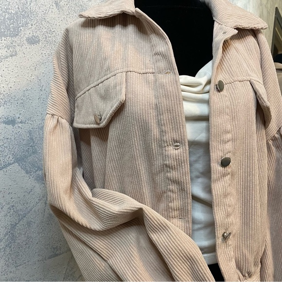 Shein Ivory Corduroy Jacket size L - Picture 4 of 10